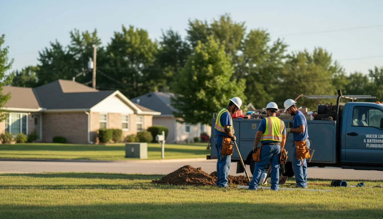 Residential water line and bathroom plumbing service in Flynn, TX
